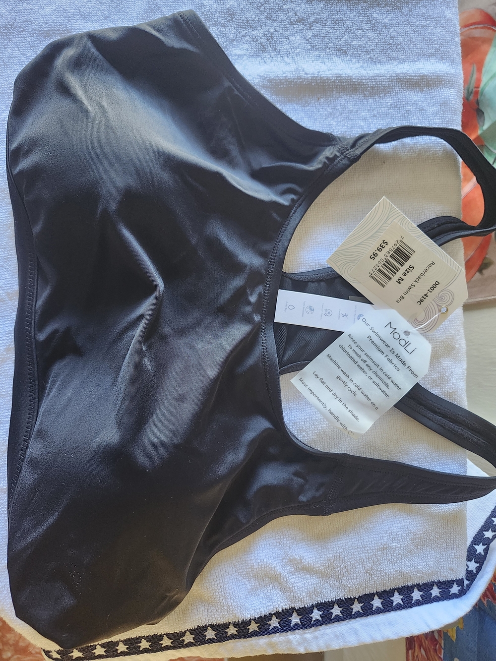 Modlilly Women's Black Swim Racerback Bra Too